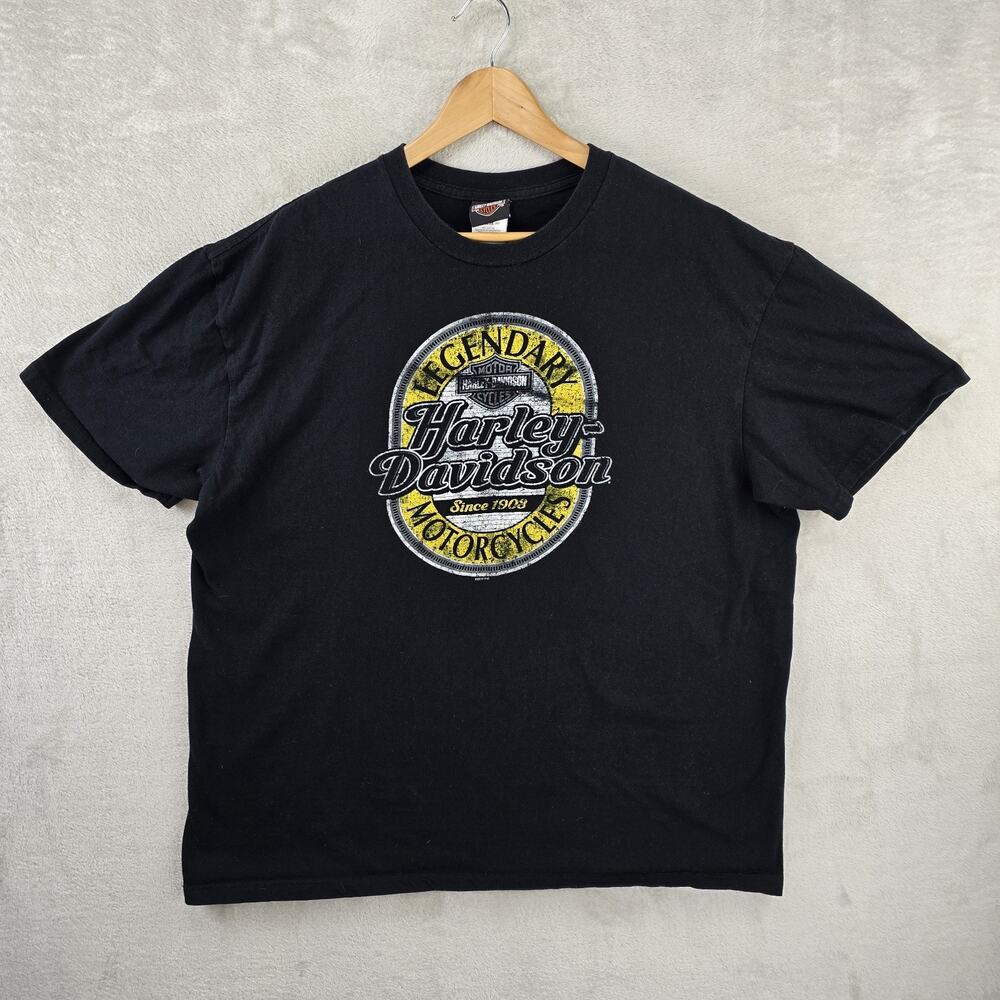 Harley Davidson Shirt Mens XXL Black Eagle Motorcycle Lancaster Ca Biker Y2K - Picture 2 of 14